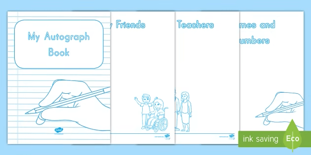End of year autograph book printable pages.